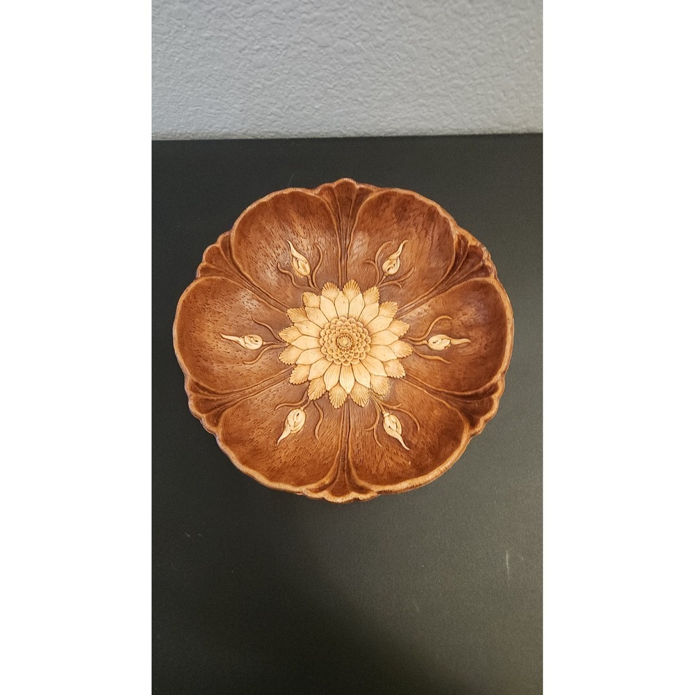 Vintage Multi Products Inc USA Floral Sunflower Scalloped Composite Bowl 10.75"